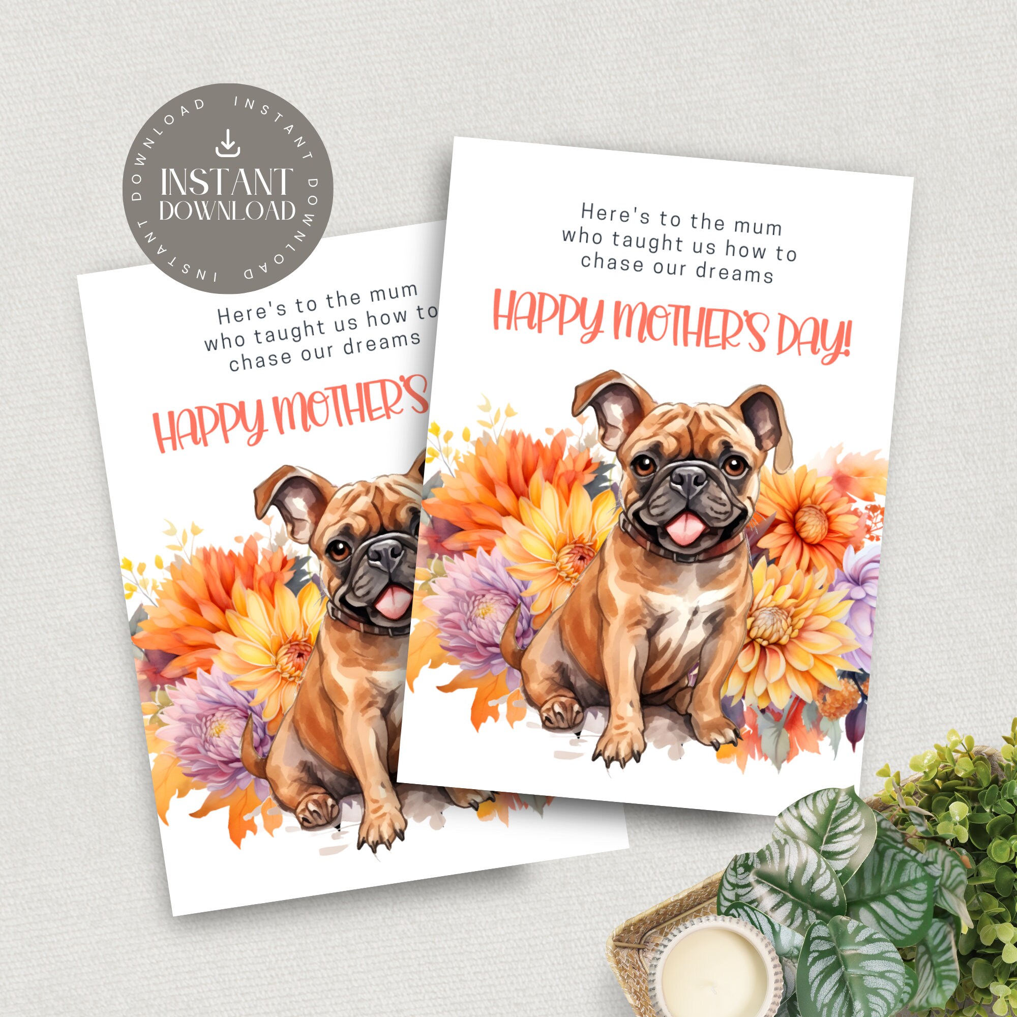 Mother's Day Printable Card, Instant Download PDF, Editable Card ...