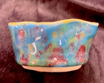 Small 3” wide Decorative Pottery Ring Dish TJ2