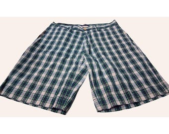 Polo ralph lauren short écossais vert et bleu pour homme taille 32 coton vêtements d'été décontractés