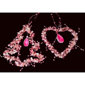 2 atrapasoles de prisma de alambre con forma de árbol en forma de corazón y gotas de cristal colgantes, color marrón rústico, 6,5" y 8".