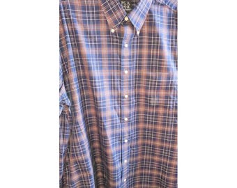 Jos A. Bank Travelers Collection XL Herrrutig Skjorta Med Knappar