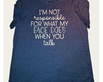 T-shirt graphique « Je ne suis pas responsable » Femme XL