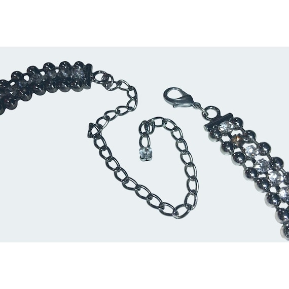 Rhinestone Silver-Tone Adjustable Layered Necklac… - image 4