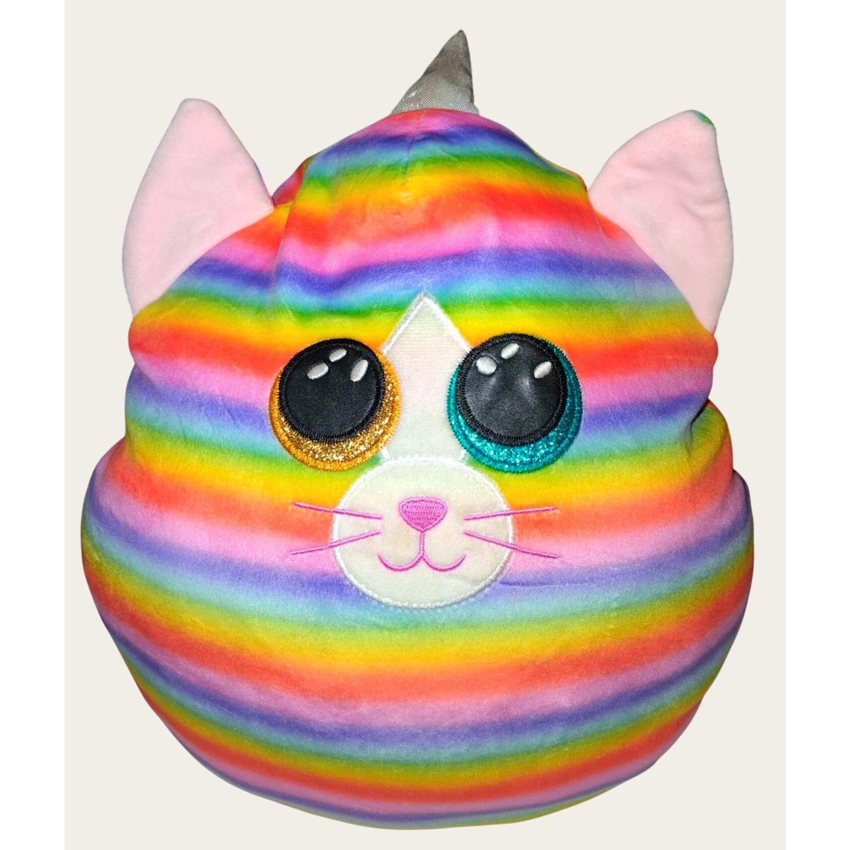 Rainbow Unicorn Cat Plush Stuffed Animal Pillow TY Large - Etsy