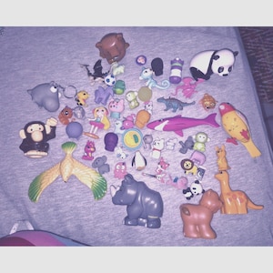 Lot Of 44 Mixed Animal Character Toys - Figures Keychains Interactive Bird Toy