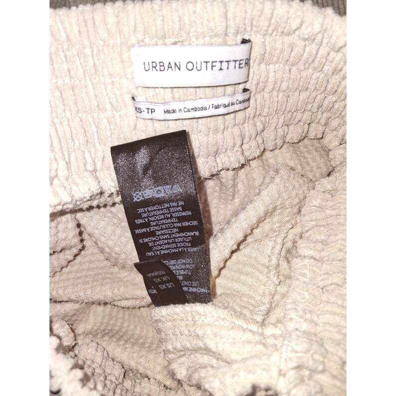 Urban Outfitters Seersucker Wide-Leg Pants Elastic Waist Pockets Womens Cargo Relaxed Fit XS image 9