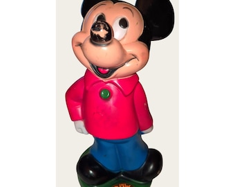 Vintage Mickey Mouse Kunststoff Spardose 11 "Hoch ungiftig Farben