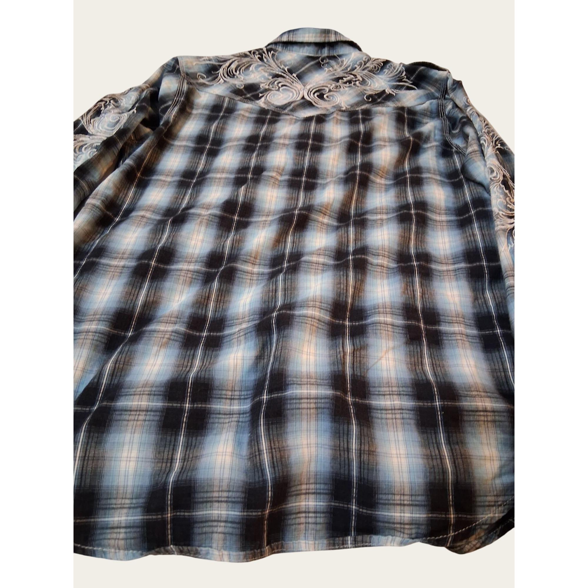 Chemise brodée à carreaux western à manches longues et boutons-pression pour hommes - France