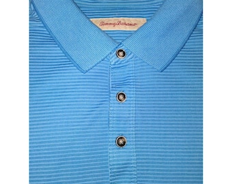 Koszulka polo Tommy Bahama Coastal Blue w paski dla mężczyzn, rozmiar L