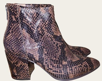 Enkellaarzen met slangenprint en blokhak Steve Madden dames 6