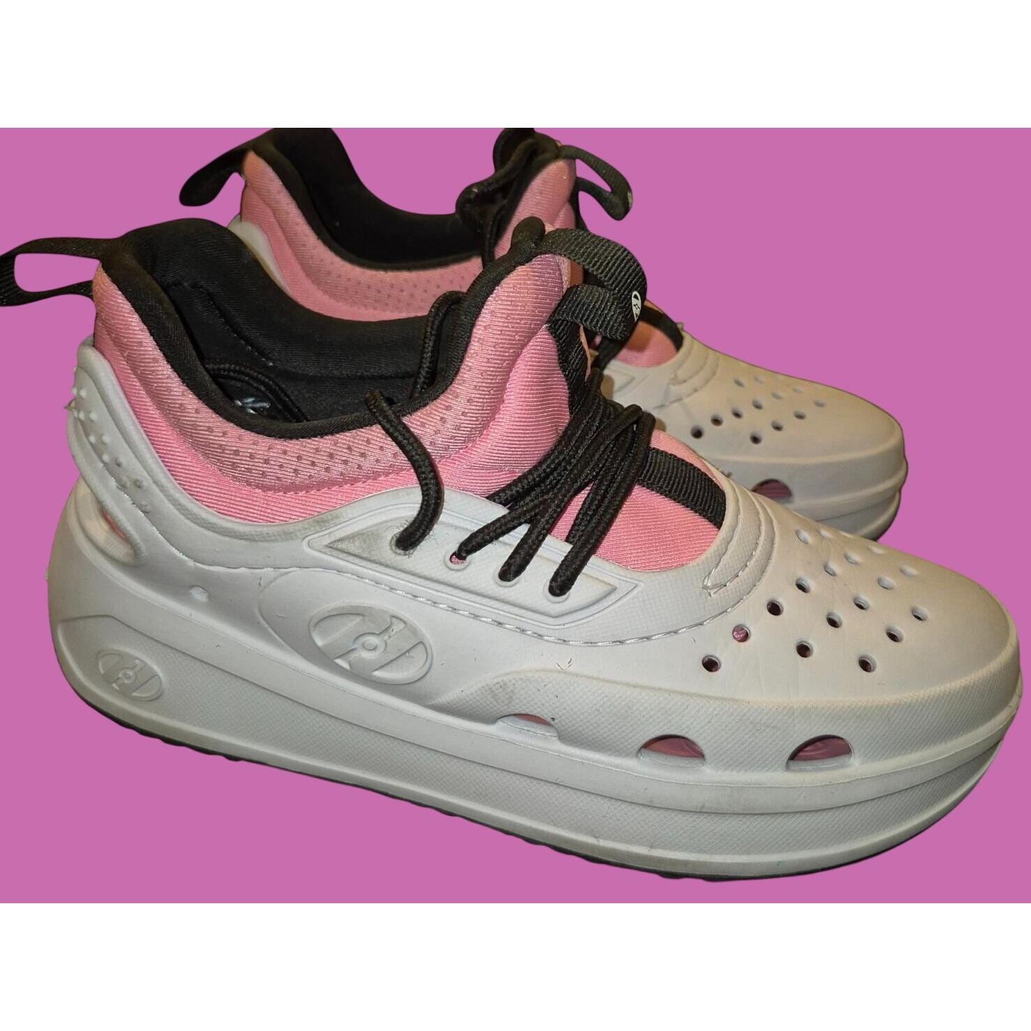 Heelys Pattini a rotelle rosa e bianchi per ragazze e ragazzi