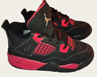 Air Jordan 4 Retro Toddler Shoes Black/Red