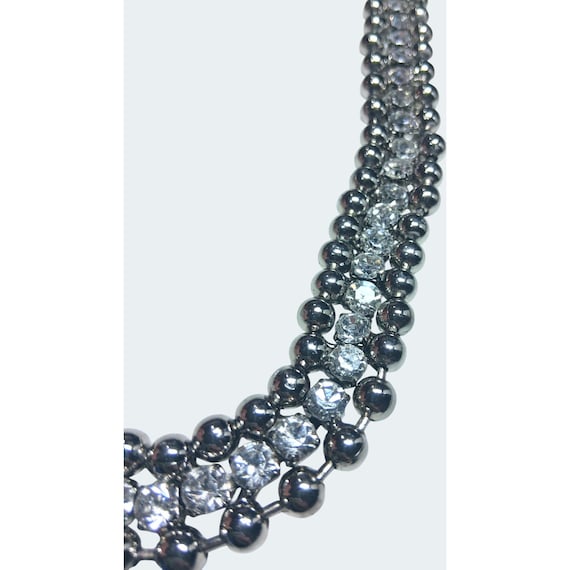 Rhinestone Silver-Tone Adjustable Layered Necklac… - image 6
