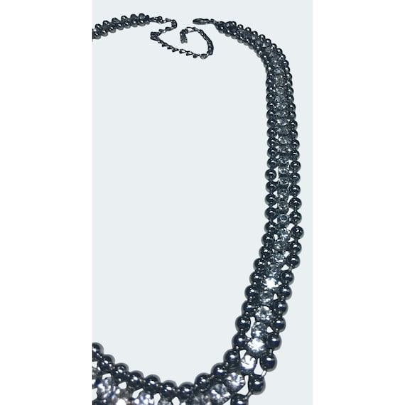 Rhinestone Silver-Tone Adjustable Layered Necklac… - image 2