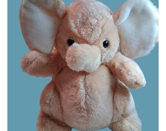 Plush Tan Elephant Stuffed Animal Toy For Kids Or Collectors 12" Soft Cuddly Gift