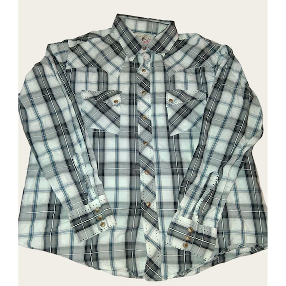 American Cowboys Western Plaid Button-up Shirt L - Etsy Israel