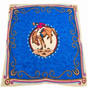 Vintage Bandana, 1940s Bandana, Cowboy Bandana, Cowboy Scarf