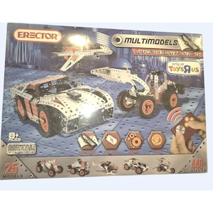 Erector Multimodels Motorized Remote Control Set 440+ Pieces Build 25 Models 8+ Metal Parts & Tools Inc•78