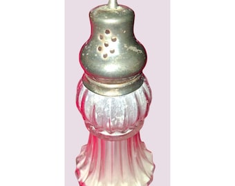 Lady Primroses Tryst - Shaker per polvere e seta, vetro a coste, coperchio in metallo, 85 ml, stile vintage