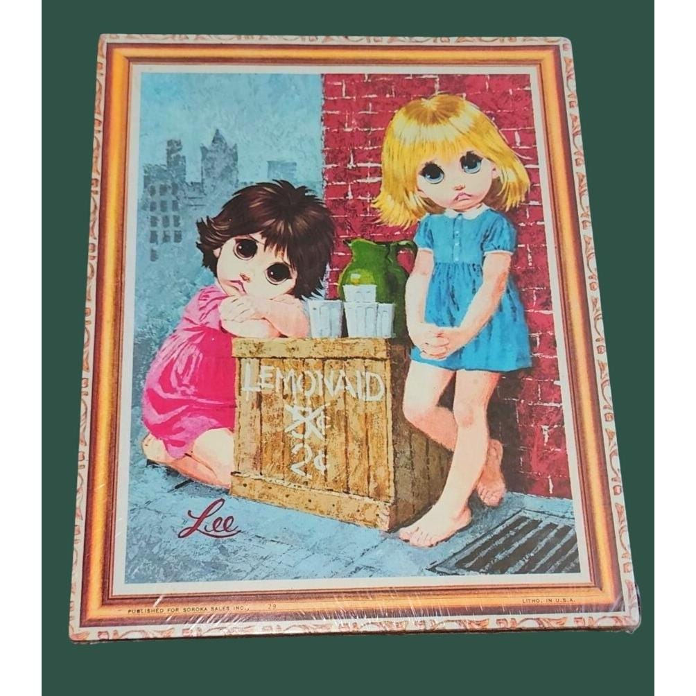 Lee Keane “Go-Go” Big Eyes　レトロ　1960年代 Big Eye Paintings by Keane | VINTAGE 60s Art Print Keane Lee