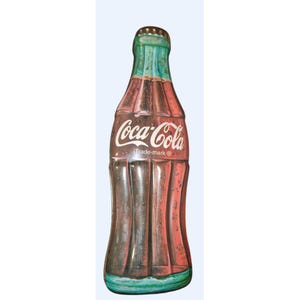 Vintage Coca-Cola Tin Bottle Shaped Fruit Flavored Candy Container Collectible