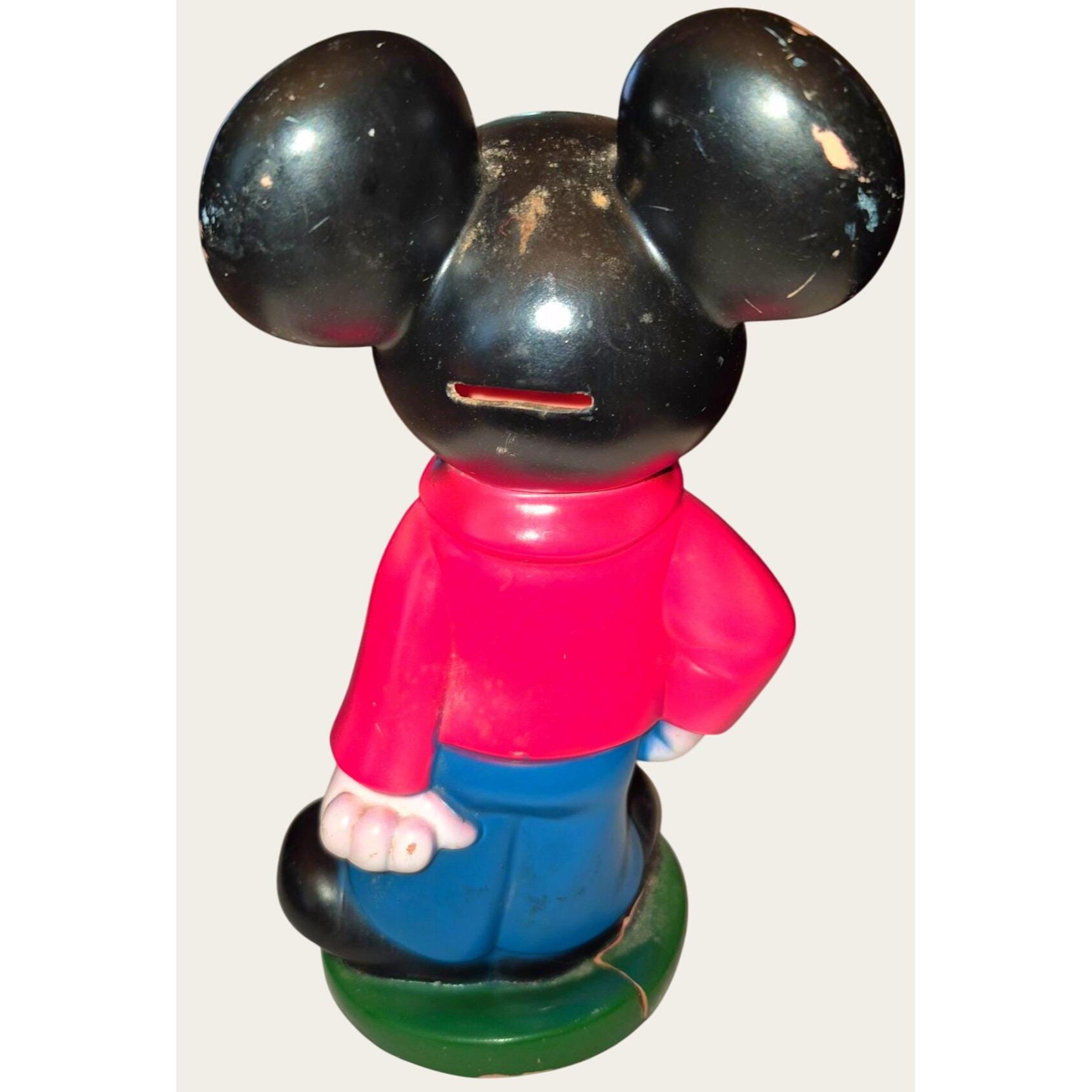 Vintage Mickey Mouse Plastic Coin Bank 11