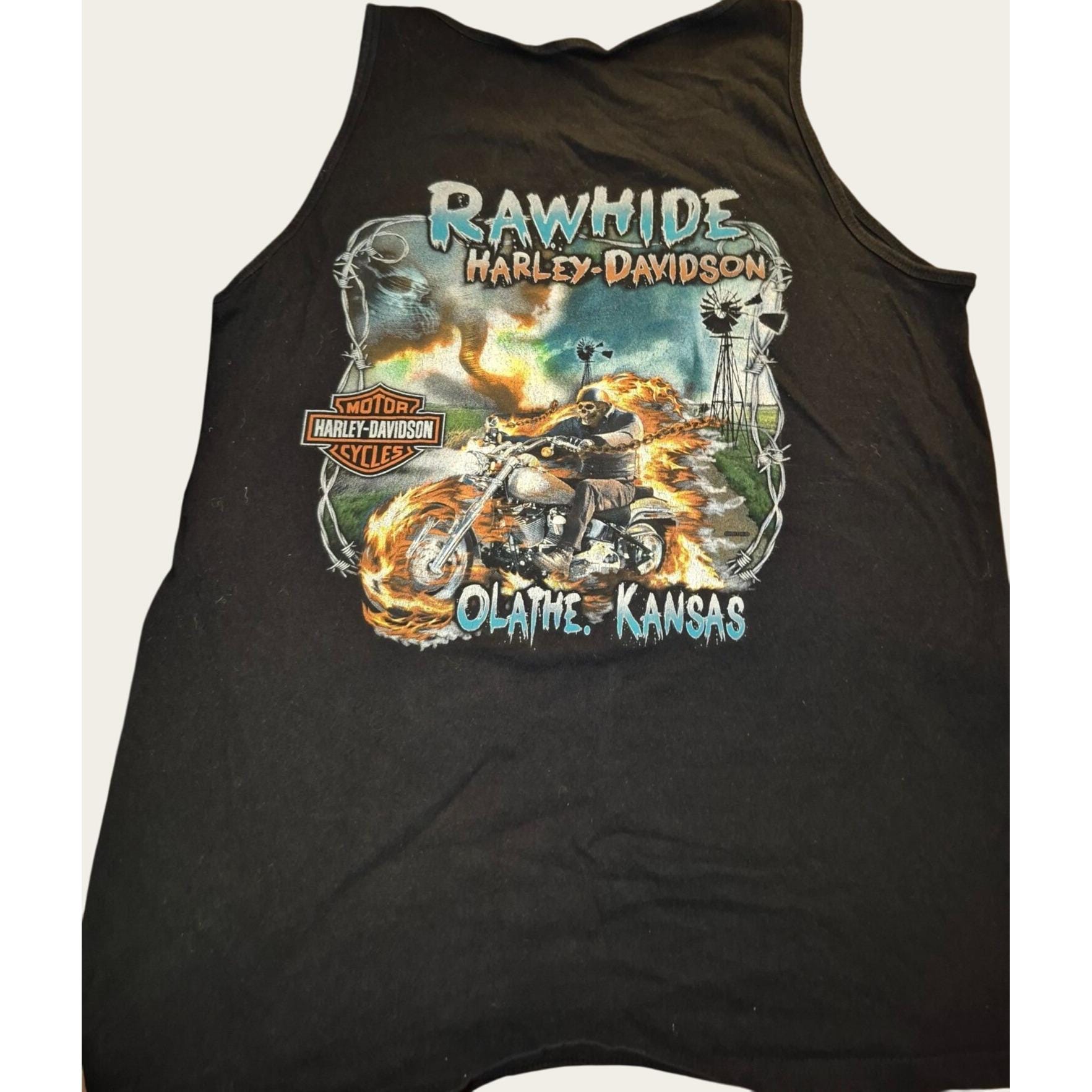 Harley-davidson Mens Genuine Motorcycles Black Tank Top XL*22 