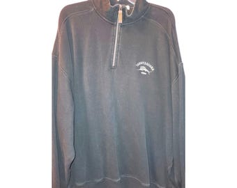 Tommy Bahama Black 1/4 Zip Pullover Sweatshirt 2x