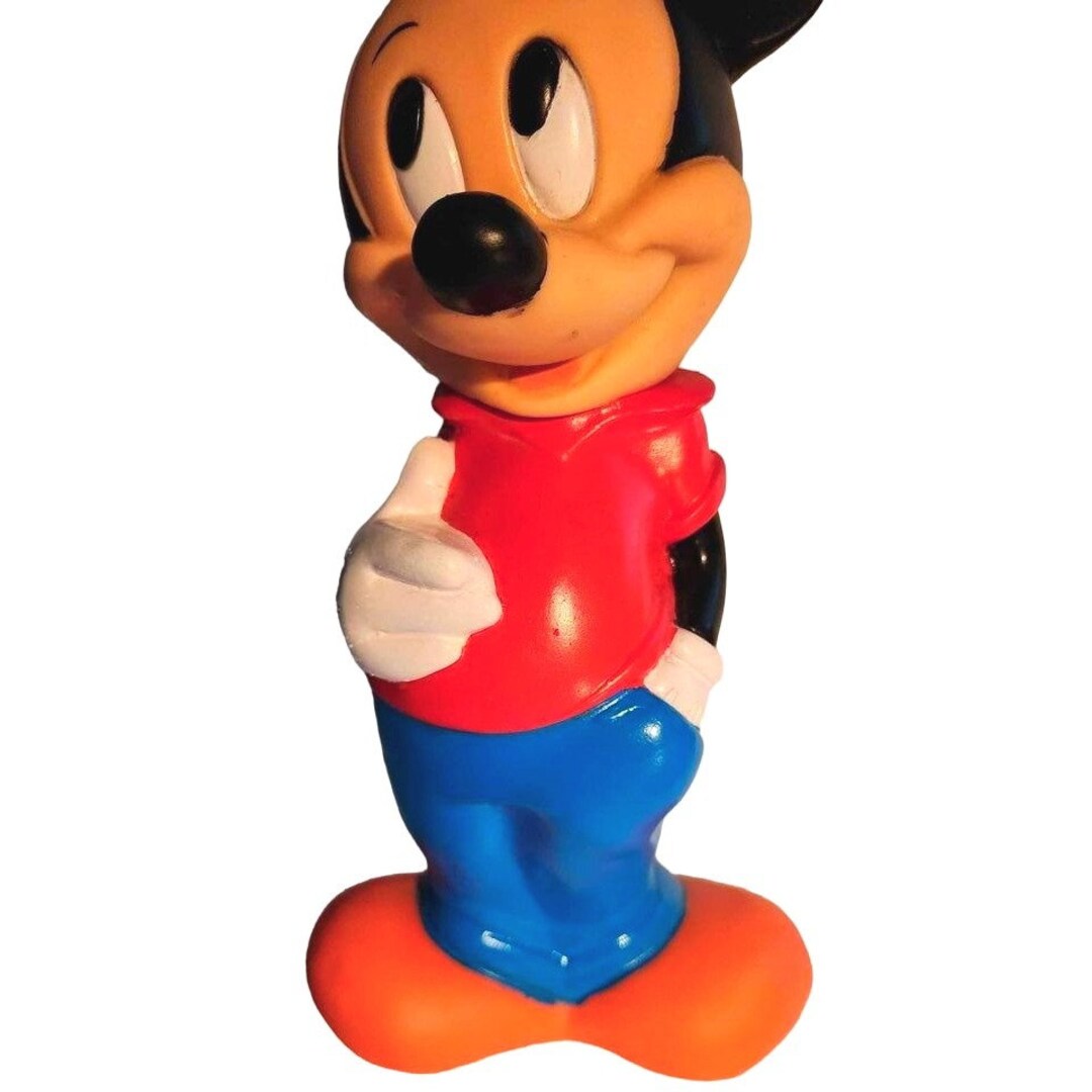 Vintage ILLCO Mickey Mouse Piggy Bank Walt Disney Company Vinyl Plastic Coins 13 Sfpf Home 10 Etsy