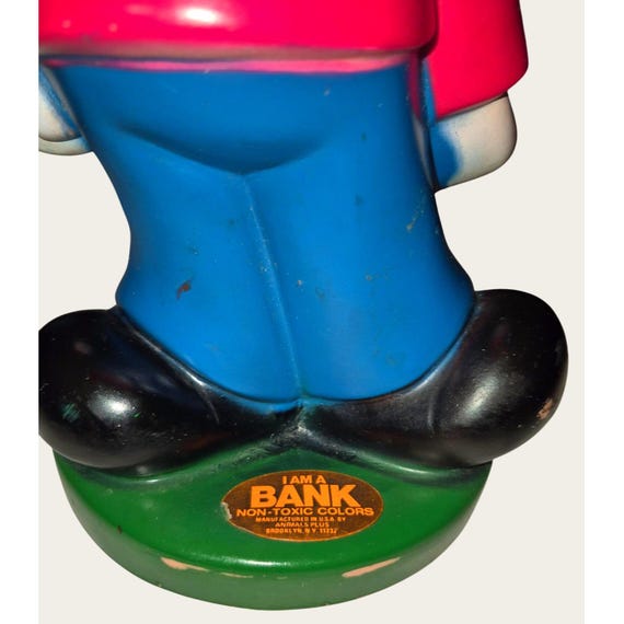 Vintage Mickey Mouse Plastic Coin Bank 11