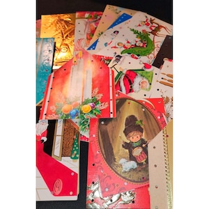Vintage Doppelseitige Weihnachtskarten- & Anhängersammlung - 32-teiliges Set