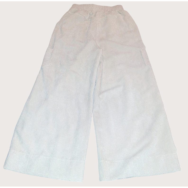 Urban Outfitters Seersucker Wide-Leg Pants Elastic Waist Pockets Womens Cargo Relaxed Fit XS image 6
