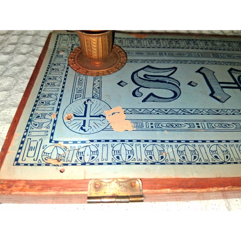 Last Rights Box Vintage Wooden Framed Last Supper Last Rites Box Lid - Etsy
