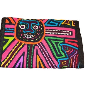 Cartera para mujer con bolsillos cosidos a mano, monedero de colores brillantes, tríptico, 7x5, tamaño grande * Q3