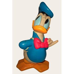 Vintage Donald Duck Plastic Coin Bank Figure