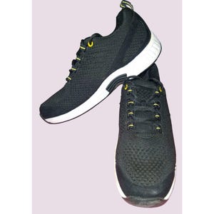 Zapatillas deportivas Orthofeet negras para mujer, talla 8.5 (medianas), ligeras, transpirables, con cordones.