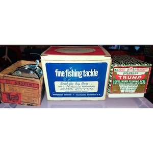 antique blue grass tool and tackle box Nice Rare Vintage BELKNAP Blue Grass Two Drawer Tool Box!