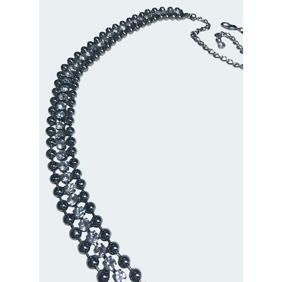 Rhinestone Silver-Tone Adjustable Layered Necklac… - image 5