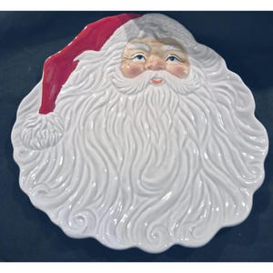 Large Vintage Santa Claus Platter  Holiday Decor Japan