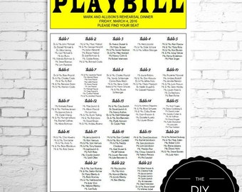 playbill broadway template for rehearsal dinner program etsy