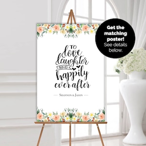 Personalized Wedding Poster, Love Laughter and Happily Ever After, Wedding Sign, Digital File or Foam Core Poster - FREE SHIPPING!