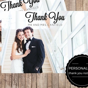 Vielen Dank von Mr. and Mrs., Hochzeit Dankeschön, Personalisierte Hochzeit Dankeschön, Digitale Datei JPG, für Postkarte oder Flache Karte, 1 Foto, Digitale Datei