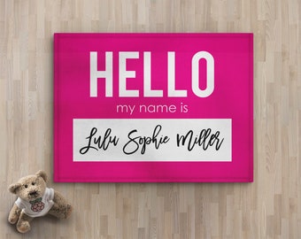 Personalized Baby Name Blanket, Minky Fleece Sherpa, Baby Shower Gift