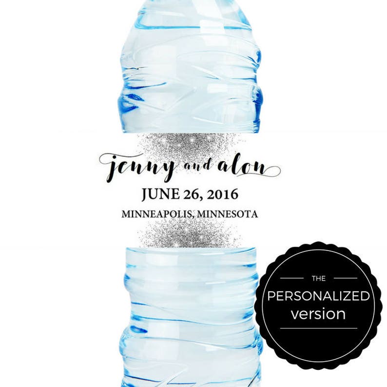 Personalized Monogram Wine Bottle Labels Anniversary Sets of 8 Printed Waterproof Labels for Weddings Engagements Bridal Showers