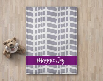 Personalisierte Babydecke, Minky-Fleece-Sherpa, Geschenk mit individuellem Namen