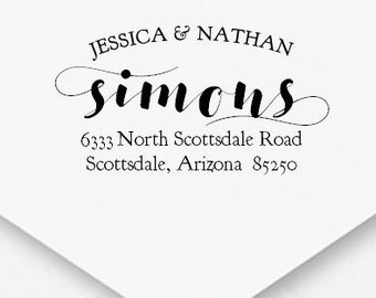 Cursive Self-Inking Address Stamp, Personalized Stationery