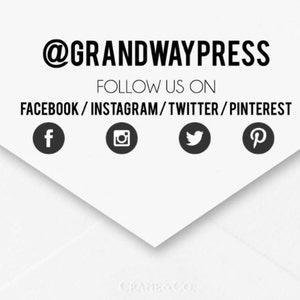 Self-Inking Social Media Stamp, Wooden Handle Stamp, Business Stamp, Brand Packaging, 5 Ink Colors