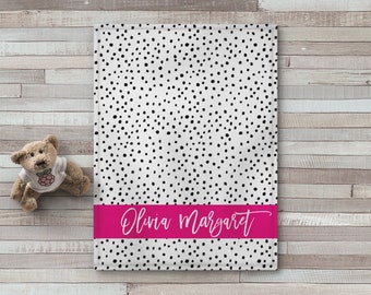 Personalized Baby Blanket, Minky Fleece Sherpa, Custom Name Gift