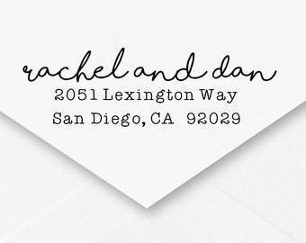 Self-Inking Address Stamp, Engagement Gift, Couples' Address Stamp, Housewarming Gift, Thank You Cards, First Name Last Name, 5 Ink Colors
