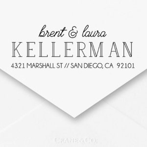 Selbst Farbauftrag Adresse Stempel, Hochzeit-Adress-Stempel, Verlobungsgeschenk, Housewarminggeschenk, Dankeschön-Karten, ersten und letzten Namen, 5 Farben